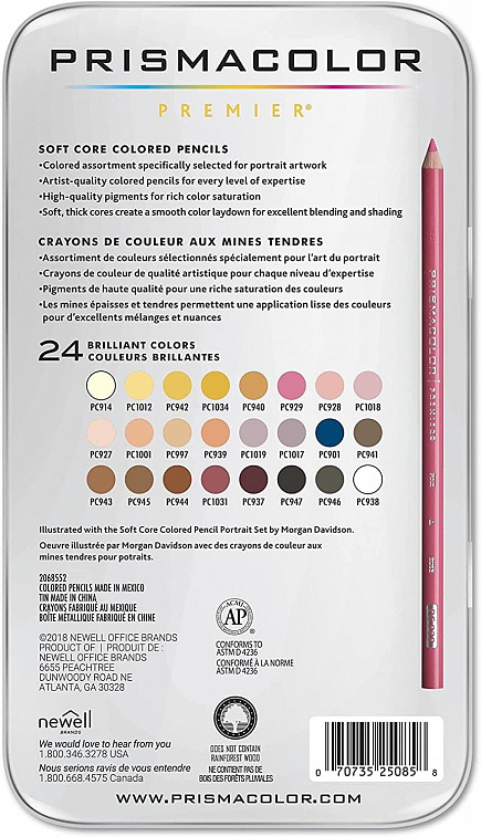 Набор карандашей цветные Prismacolor "Premier" Портрет 24 цвета, металлическая коробка