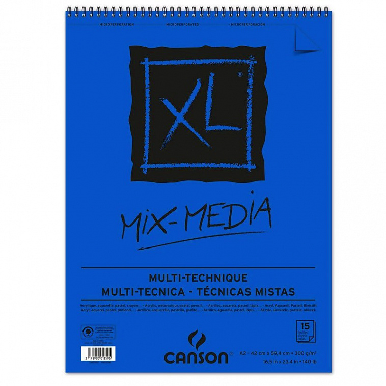 Альбом для смешанных техник Canson "Xl Mix-Media" 42*59,4 см 15 л 300 г, среднее зерно