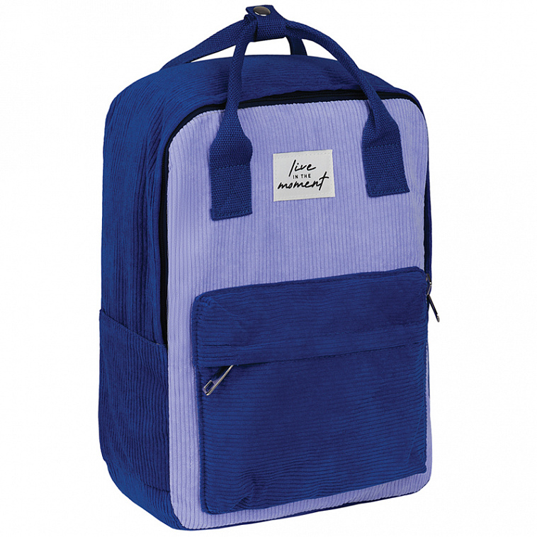 Рюкзак MESHU "Ever violet", 36*27*11 см, 1 отделение, 3 кармана, вельвет