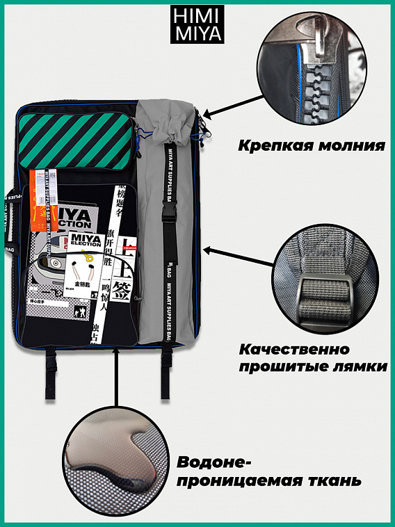 Сумка для художественных принадлежностей MIYA Серая 606x758