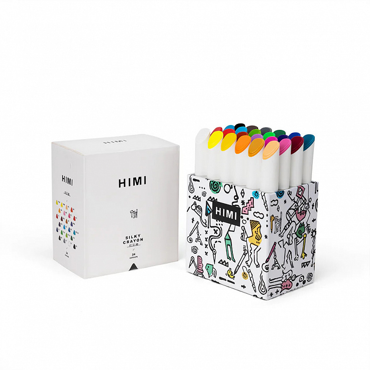 Набор мелков HIMI Silky Crayon 24 цвета 606x758