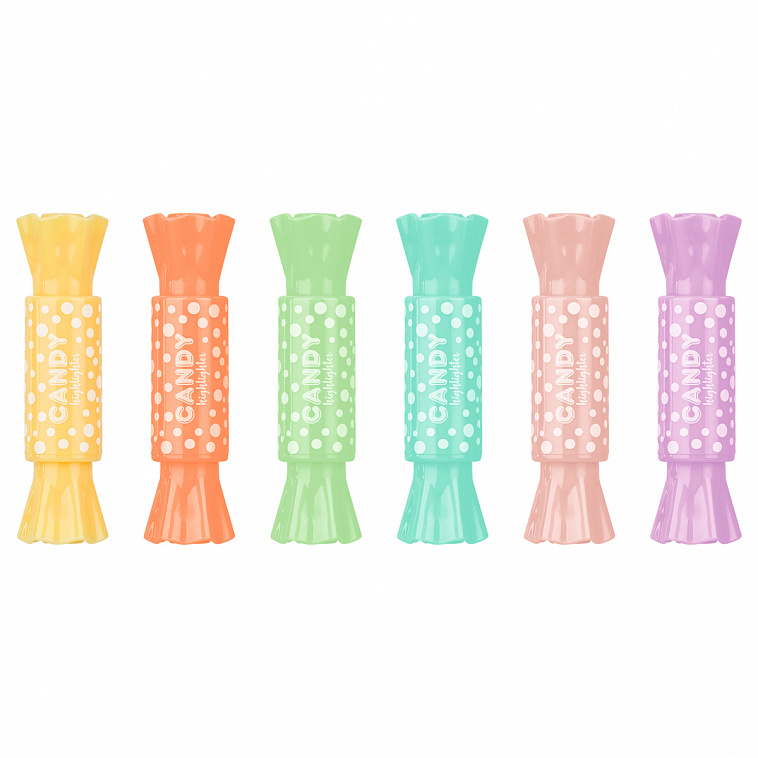 Набор текстовыделителей двусторонних MESHU "Candy", 6 цв., пастельные цвета, 2/4мм, ПВХ бокс с европ