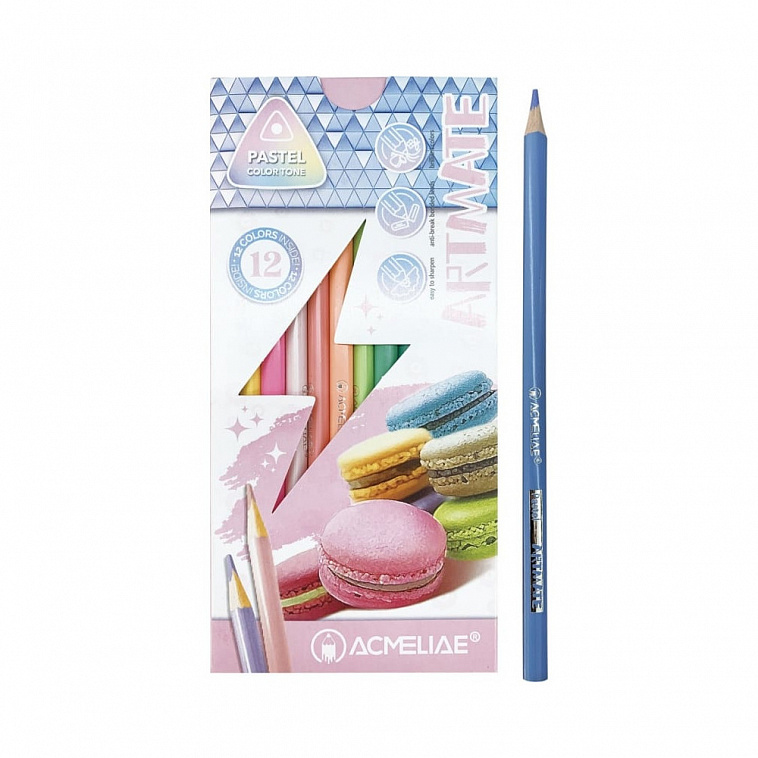 Набор карандашей пастельных ACMELIAE "Pastel Artmate" 12 цв, в картонном футляре