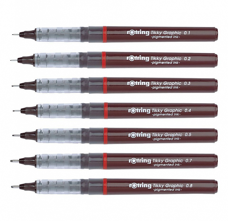 Ручка Rotring TIKKY Grafic для черчения, разная толщина линии