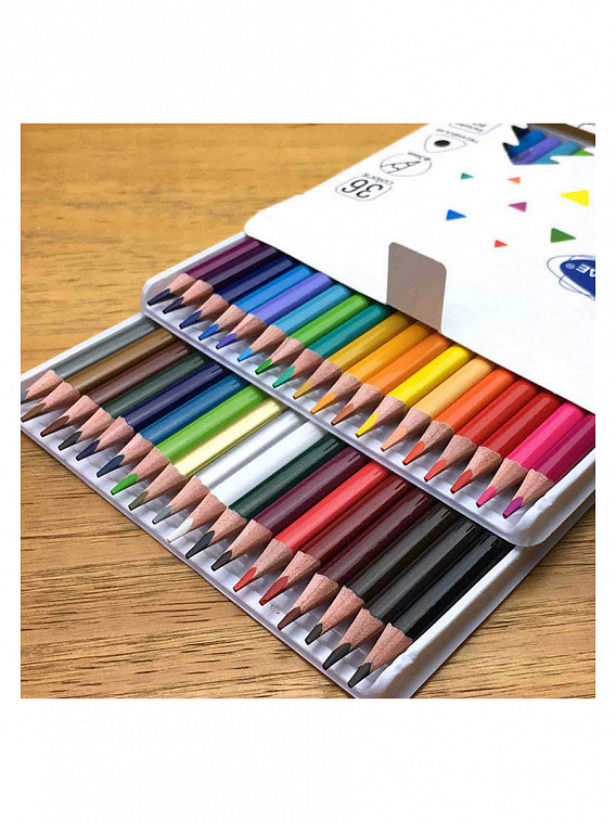 Набор карандашей цветных трехгранных Acmeliae 36 цв, в картонном футляре