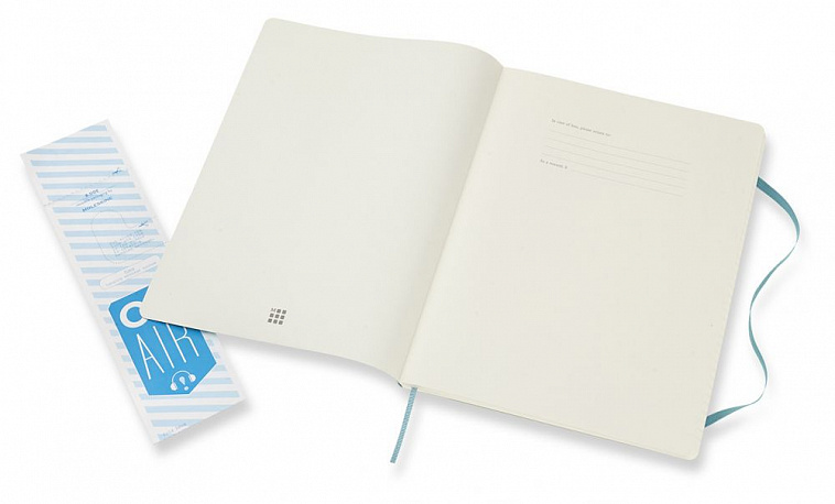 Записная книжка в линейку Moleskine "Classic Soft" XLarge 19х25 см 192 стр., обложка мягкая голубая