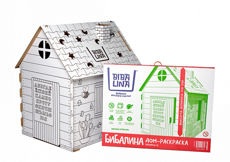 Развивающий картонный домик-конструктор BIBALINA
