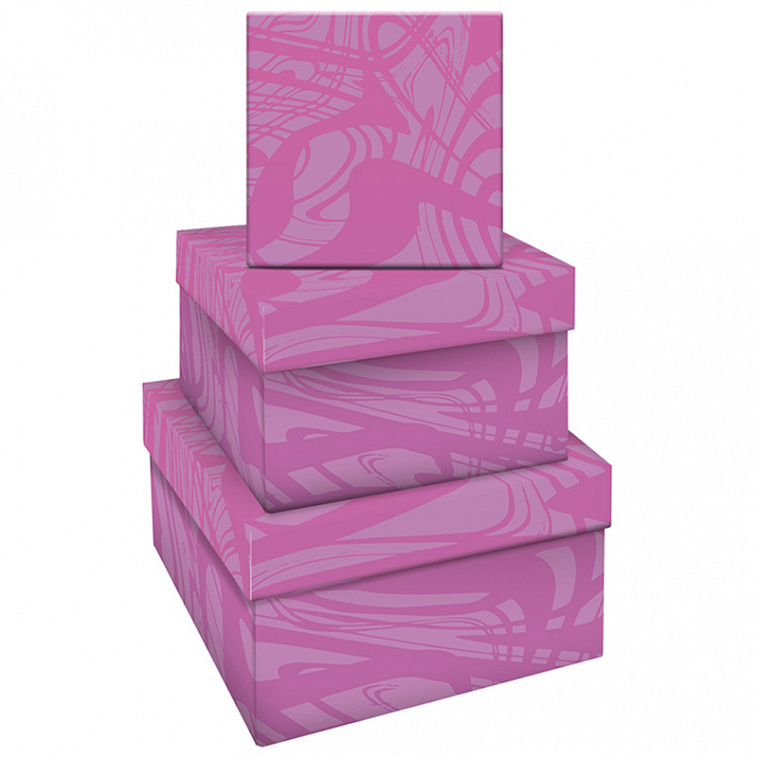 Набор прямоугольных коробок 3в1, MESHU "Stylish pink", (19*12*7,5-15*10*5см)