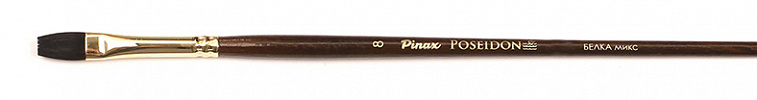 Кисть белка микс №8 плоская Pinax "Poseidon 805" длинная ручка 606x758