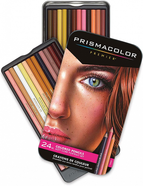 Набор карандашей цветные Prismacolor "Premier" Портрет 24 цвета, металлическая коробка