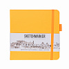 Блокнот для зарисовок Sketchmarker 12*12 cм 80 л 140 г, твердая обложка Оранжевый неон