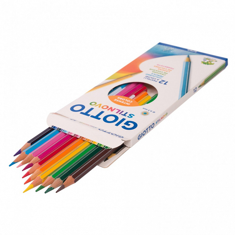 Набор карандашей цветных гексогональных Fila Giotto "Stilnovo Ast" 12 цв, в картонной коробке 