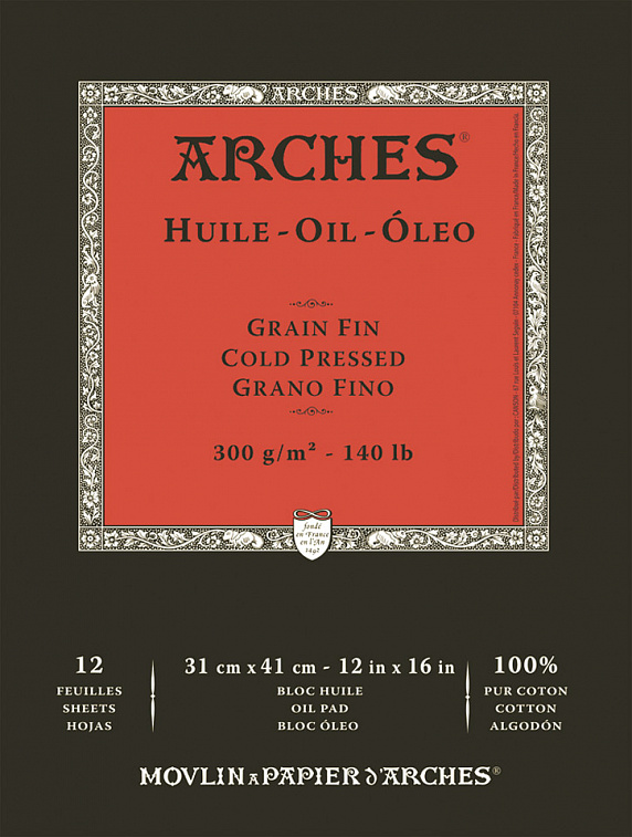 Альбом-склейка для масла "Arches" Huile 23х31 см 12 л 300 г