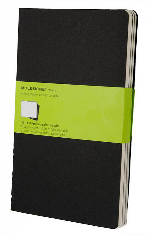 Записная книжка нелинованная Moleskine "Cahier Journal" Large 130х210 мм 80 стр черный (3шт)