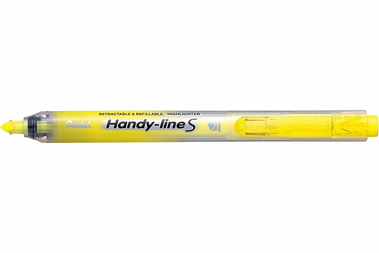 Маркер-выделитель текста автоматический Pentel "Handy-Lines" 1 - 4,5 мм, пулевидный, желтый
