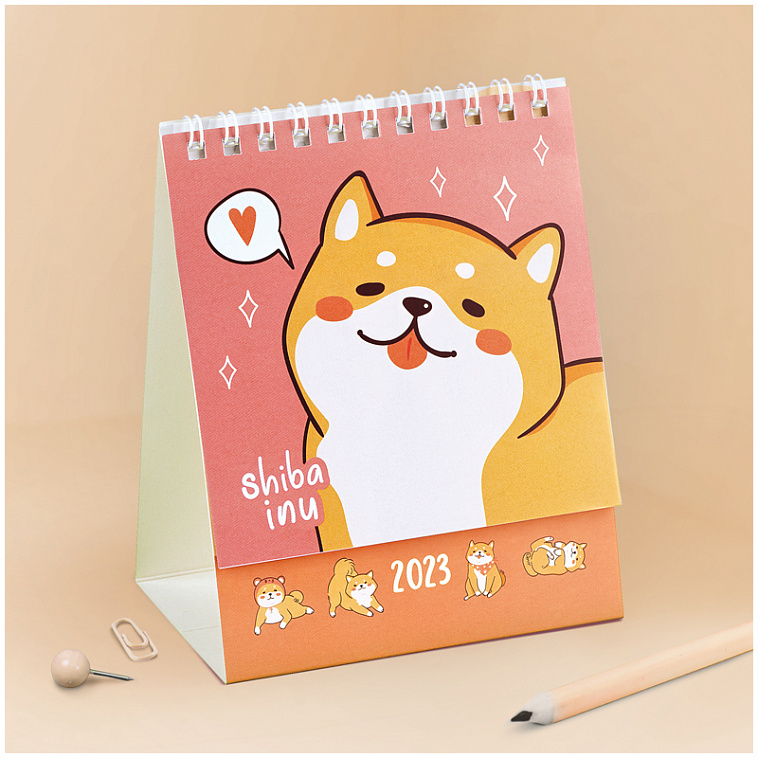 Календарь-домик MESHU "Cute dog", на гребне, 2023 г