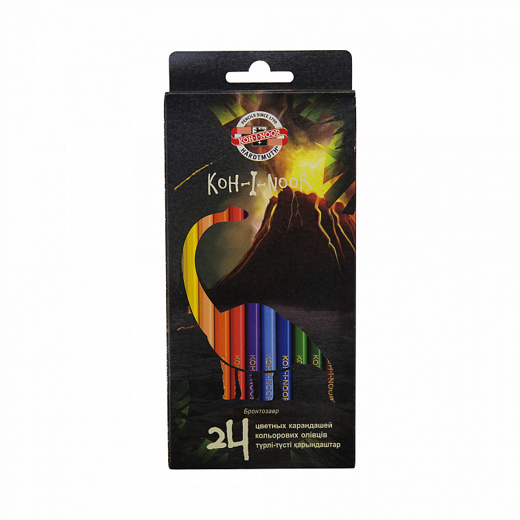 Набор карандашей цветных Koh-I-Noor "Динозавр" 24 цветов, картон  