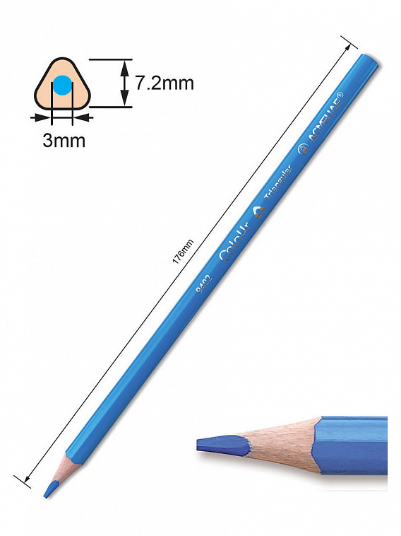 Набор карандашей цветных трехгранных Acmeliae 72 цв, в картонном футляре