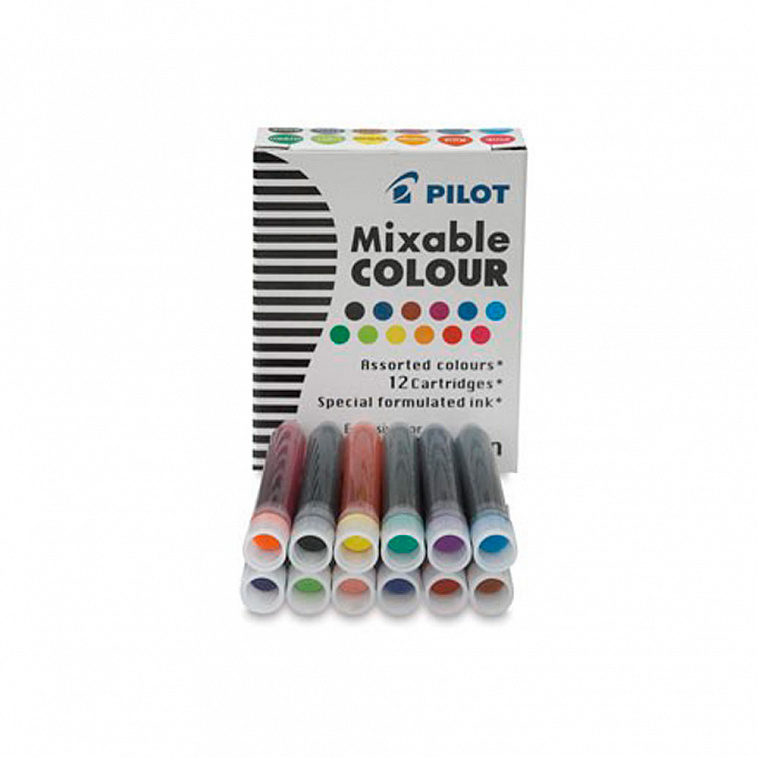 Картриджи для ручек Pilot "Parallel Pen" 12 цветов, ассорти