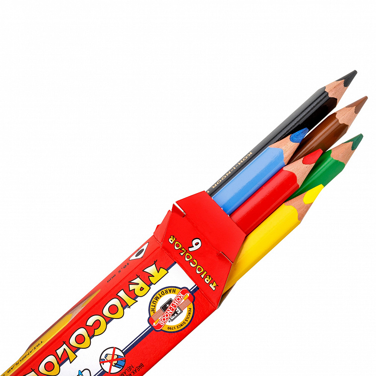 Набор карандашей цветных Koh-I-Noor "Triocolor" 6 цв трёхгранные д 5,6 дл 175 мм карт уп 