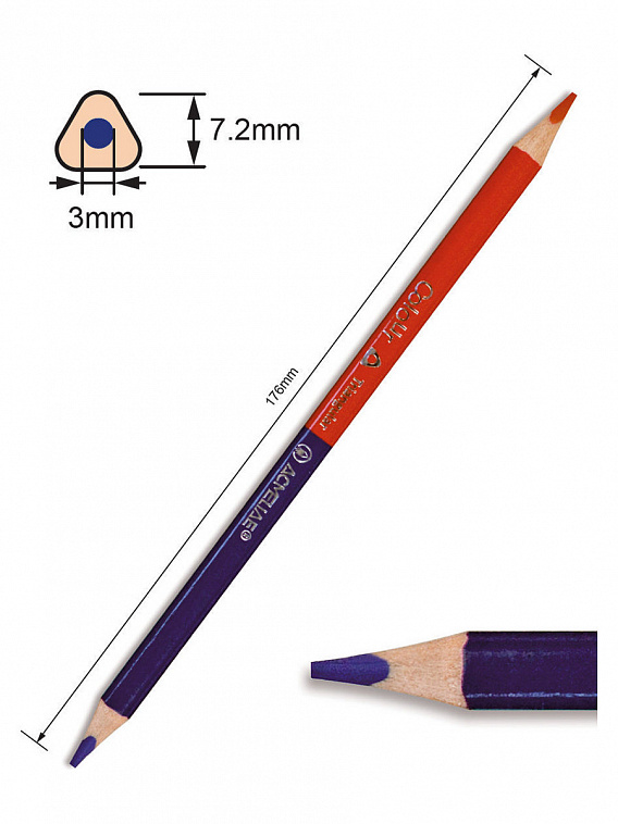 Набор карандашей цветных двусторонних трехгранных Acmeliae 24 шт/48 цв, в картонном футляре