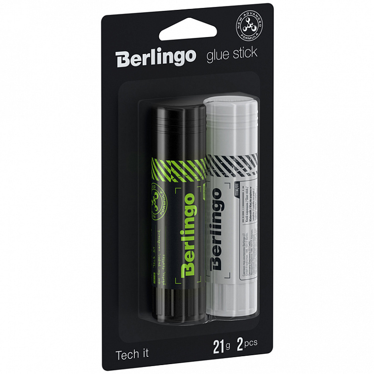 Клей-карандаш Berlingo "Tech It", 21 г, 2 шт., блистер, ПВП