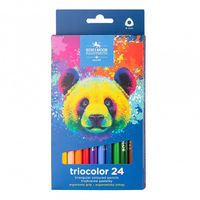 Набор карандашей цветных  jumbo Koh-I-Noor "TRIOCOLOR BEAR 3144", 24 цв, картон.упак. с подвесом