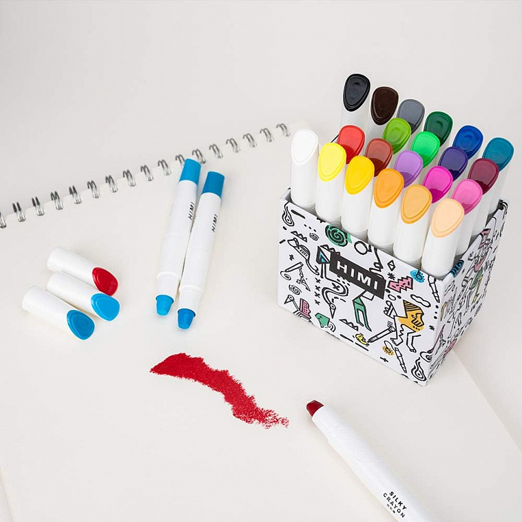 Набор мелков HIMI Silky Crayon 24 цвета 606x758