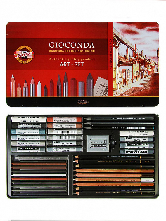 Набор для графики Koh-I-Noor "Gioconda" 39 предметов, в металл коробке