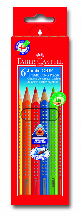 Набор карандашей цветных Faber-castell "Jumbo Grip" неоновые цвета, 5 цв в картоне