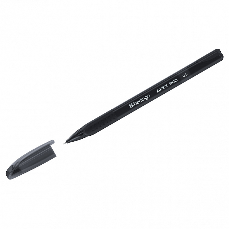 Ручка гелевая Berlingo "Apex Pro" черная, 0,5 мм, трехгранный корпус