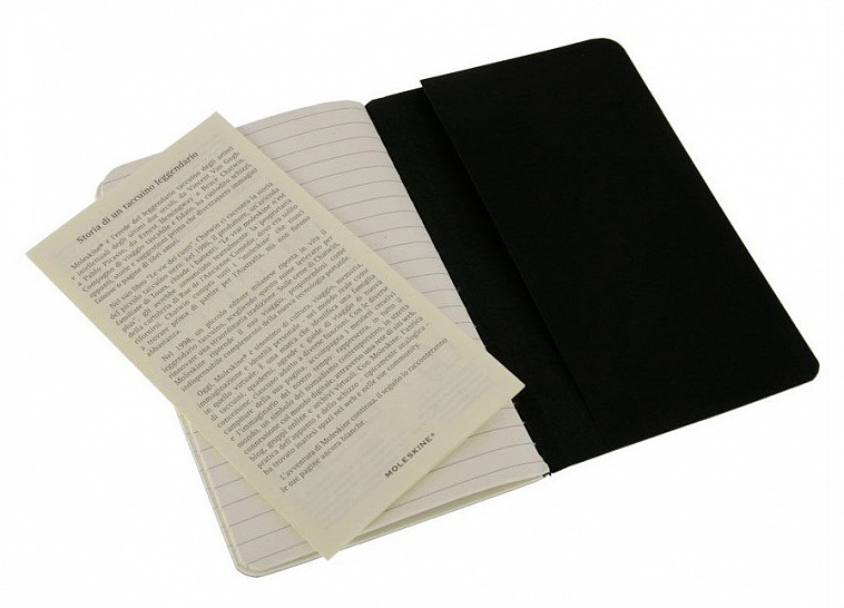 Записная книжка в линейку Moleskine "Cahier Journal" Pocket 90х140 мм 64 стр черный (3шт)