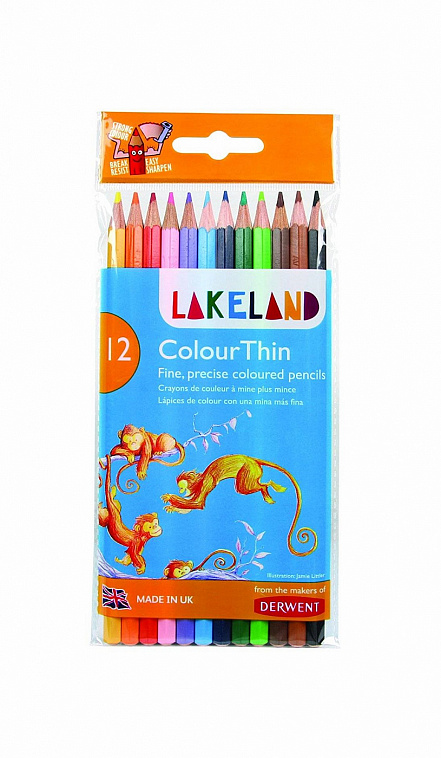 Набор карандашей цветных Derwent "Lakeland Colorthin" 12 цв в пластиковой упаковке