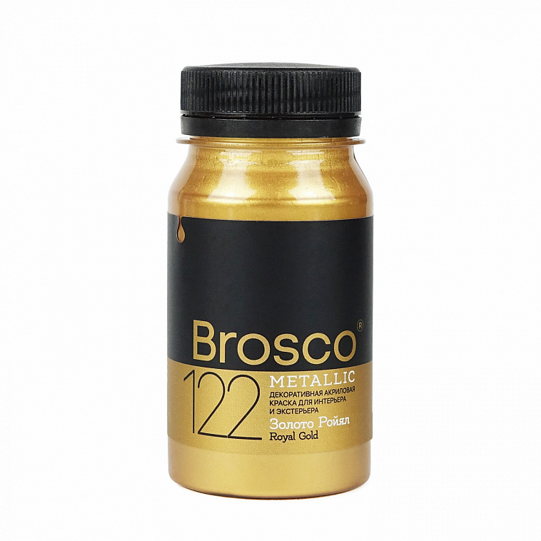 Краска декоративная Brosco 100 мл Золото Ройял 606x758