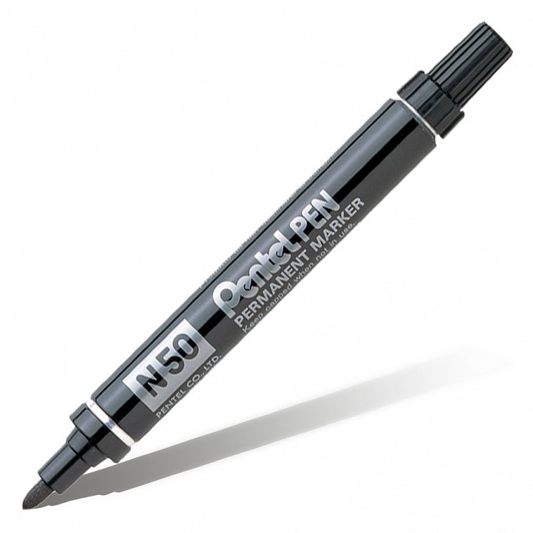 Маркер перманентный Pentel "Pen" 4,3 мм пулеобразный наконечник, чёрный