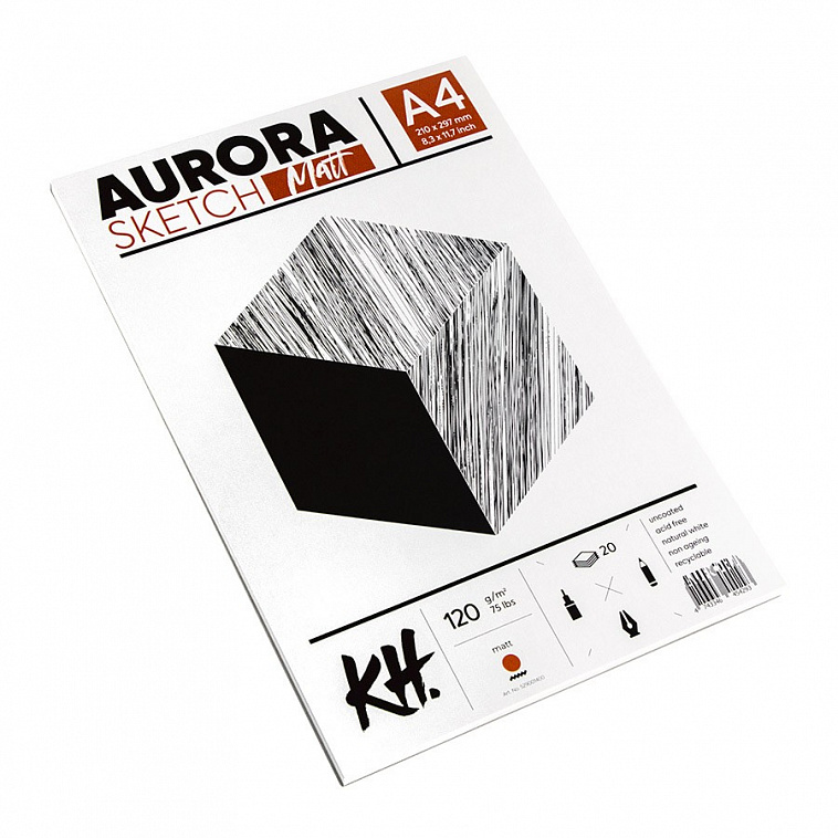 Скетчбук-склейка для набросков Aurora Smooth&Matt А4 20 л 120 г